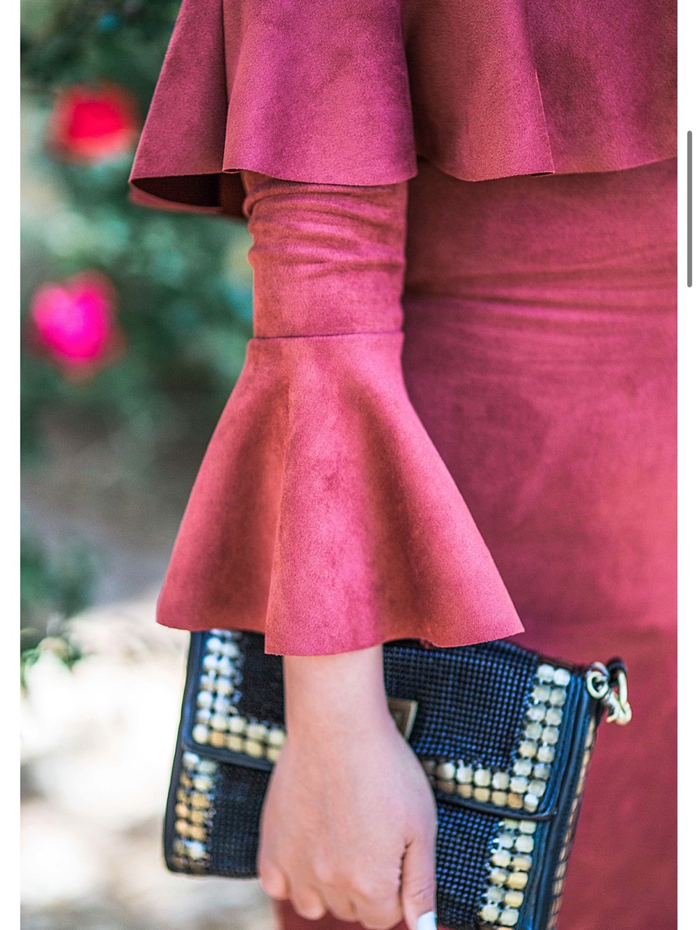 a'gaci One-Shoulder Ruffle Bodycon Dress in Rust - Picture 2 of 4
